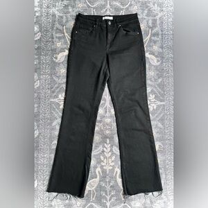 Mango Black Slight Flare Wide Leg Jeans